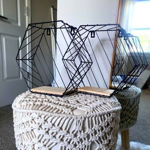 Two geometric hexagon shelves
